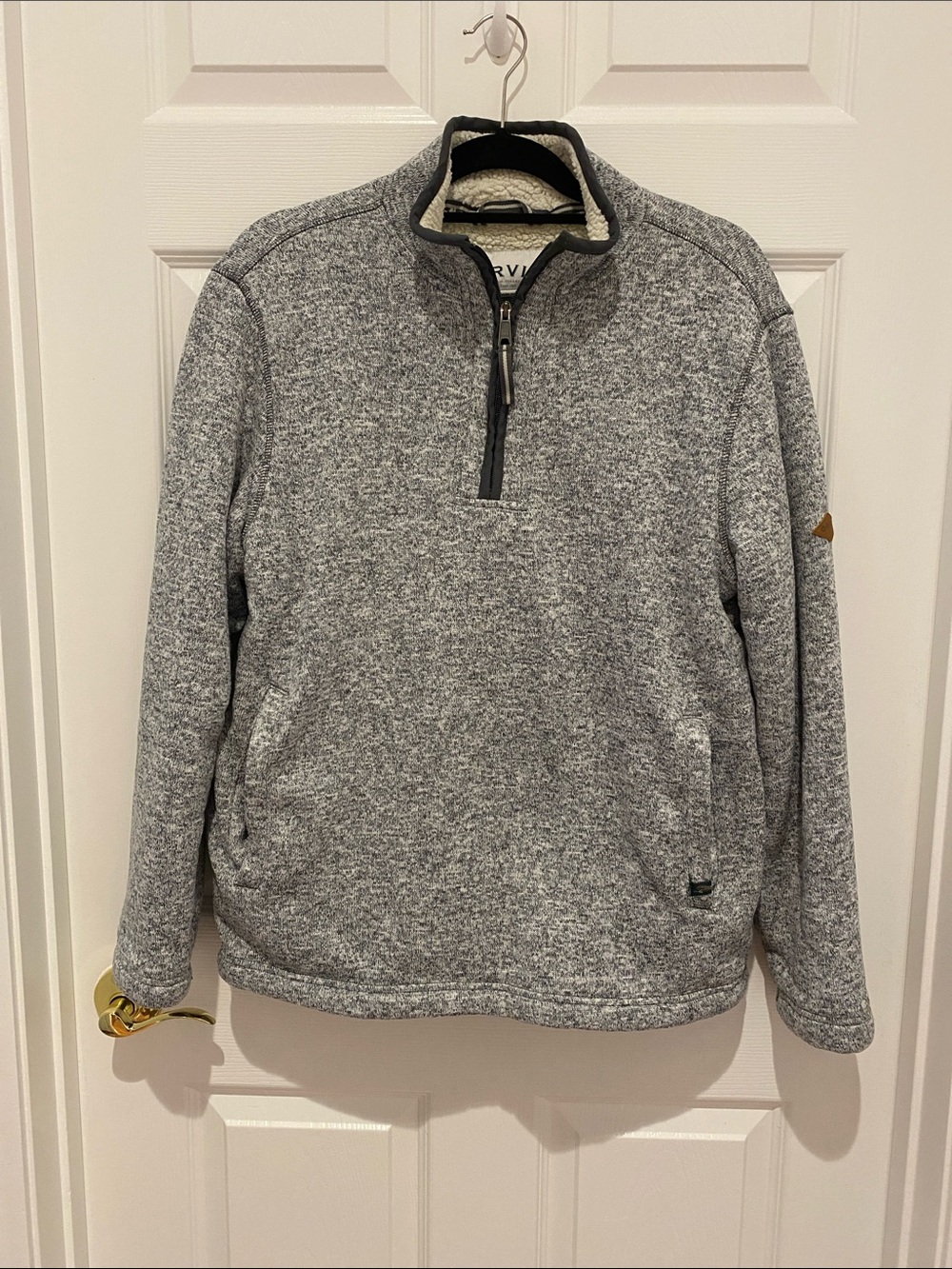 Orvis Men's Heather Gray Quarter-Zip Fleece Pullover